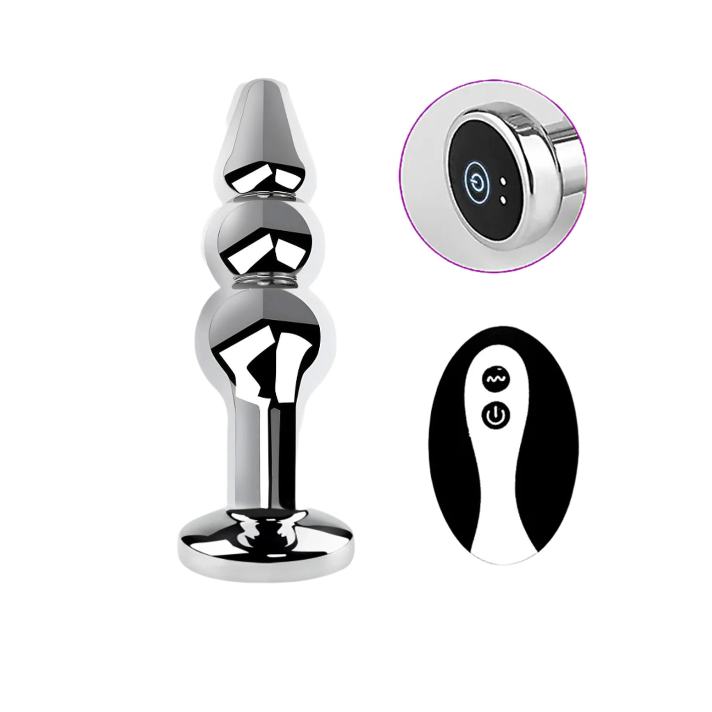 Plug anal vibrant avec télécommande - Perlé