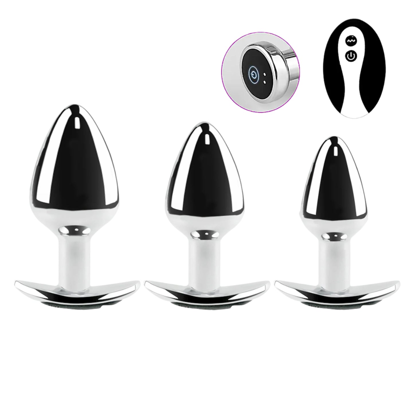 Plug anal vibrant avec télécommande - Base d'ancrage