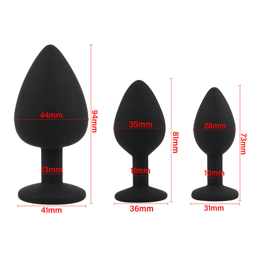 Kit de plug anal en silicone noir