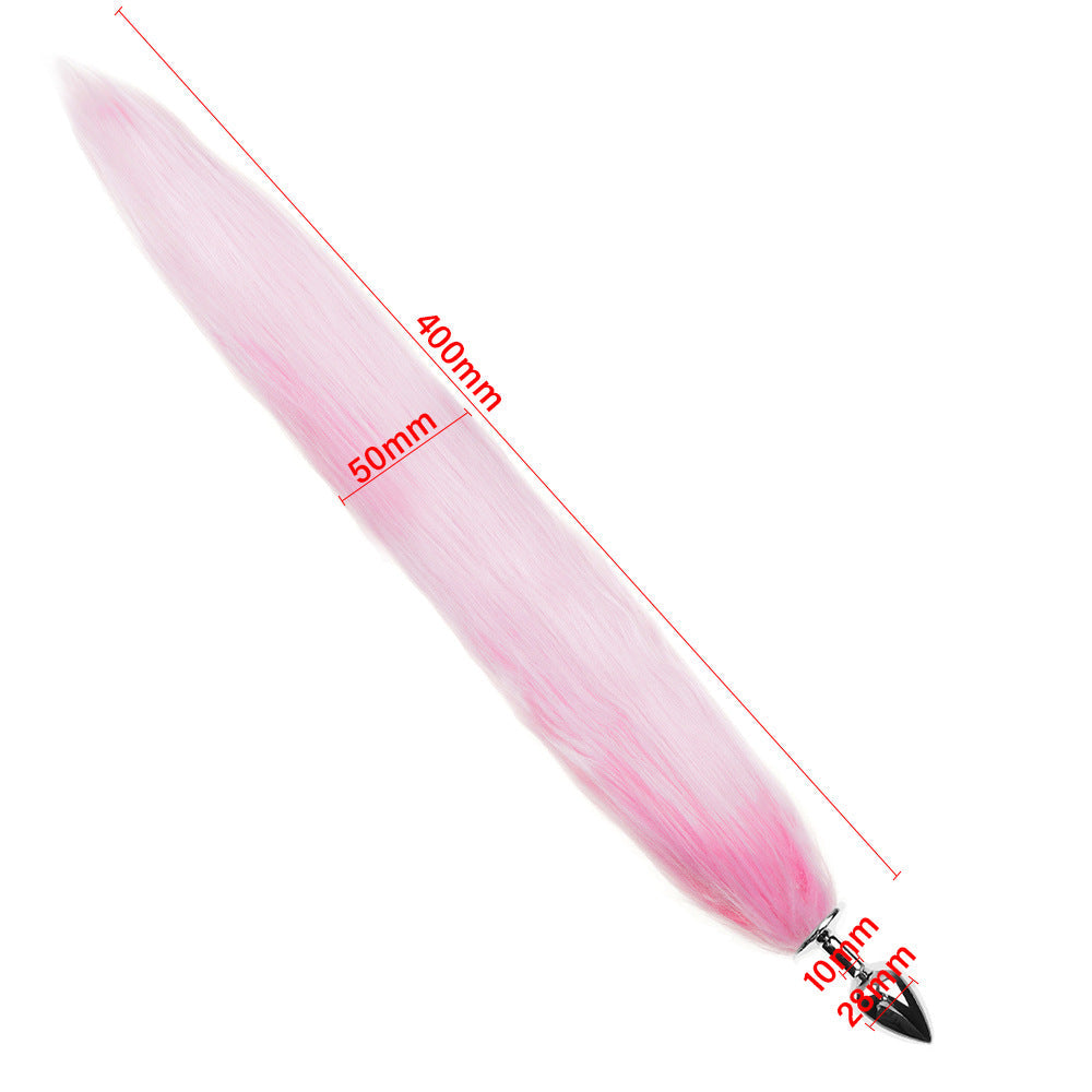 Ensemble de plug anal avec oreilles et queue de renard rose