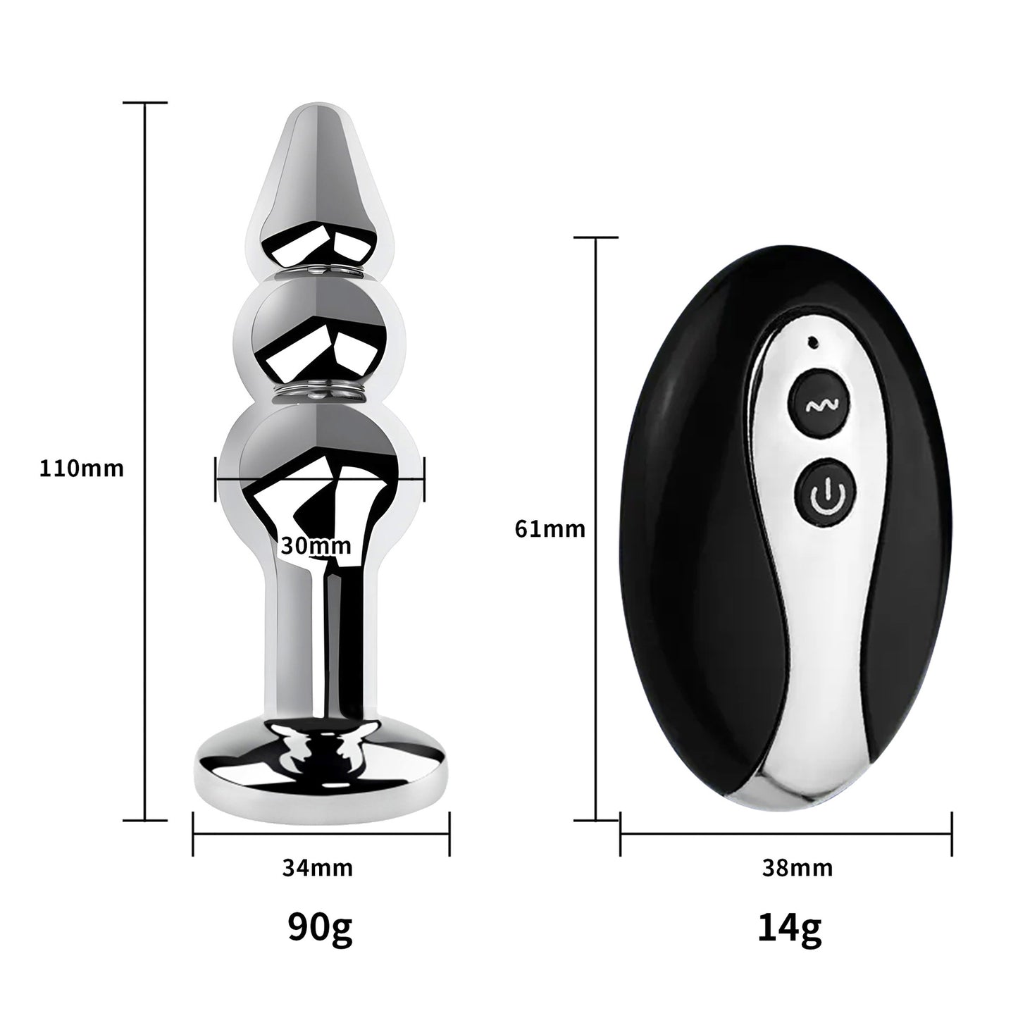 Plug anal vibrant avec télécommande - Perlé