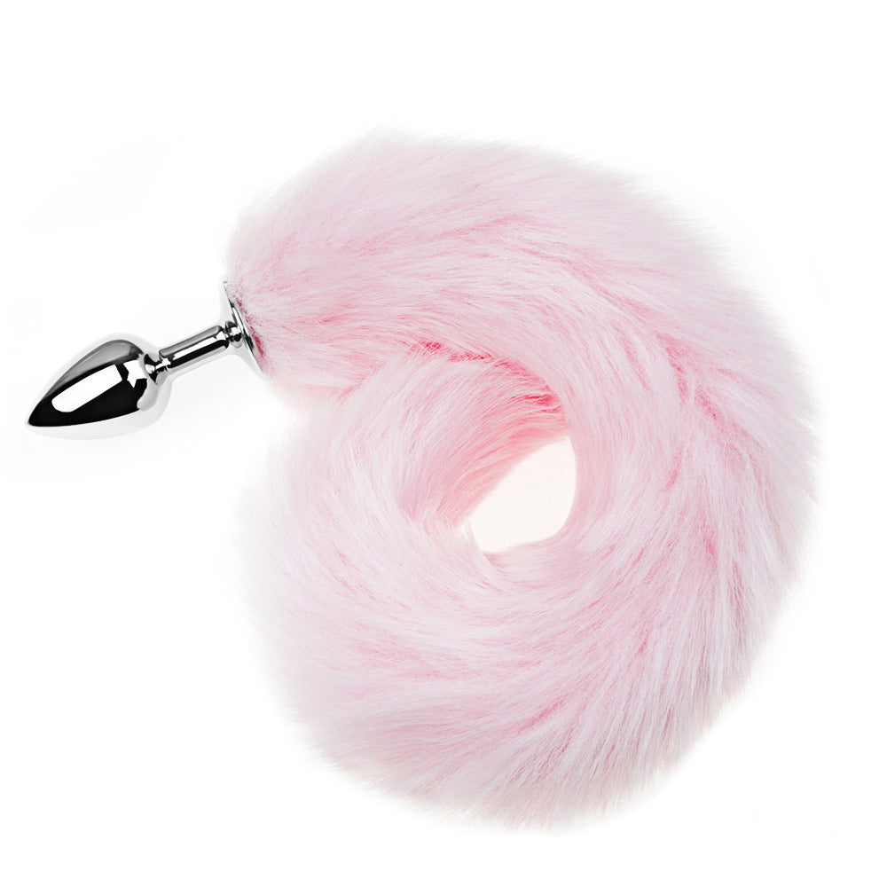 Ensemble de plug anal avec oreilles et queue de renard rose