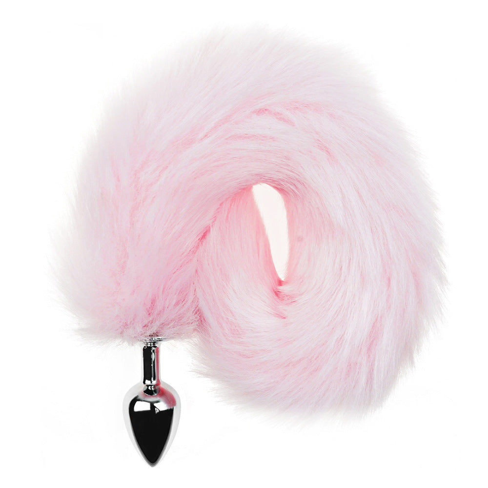 Ensemble de plug anal avec oreilles et queue de renard rose