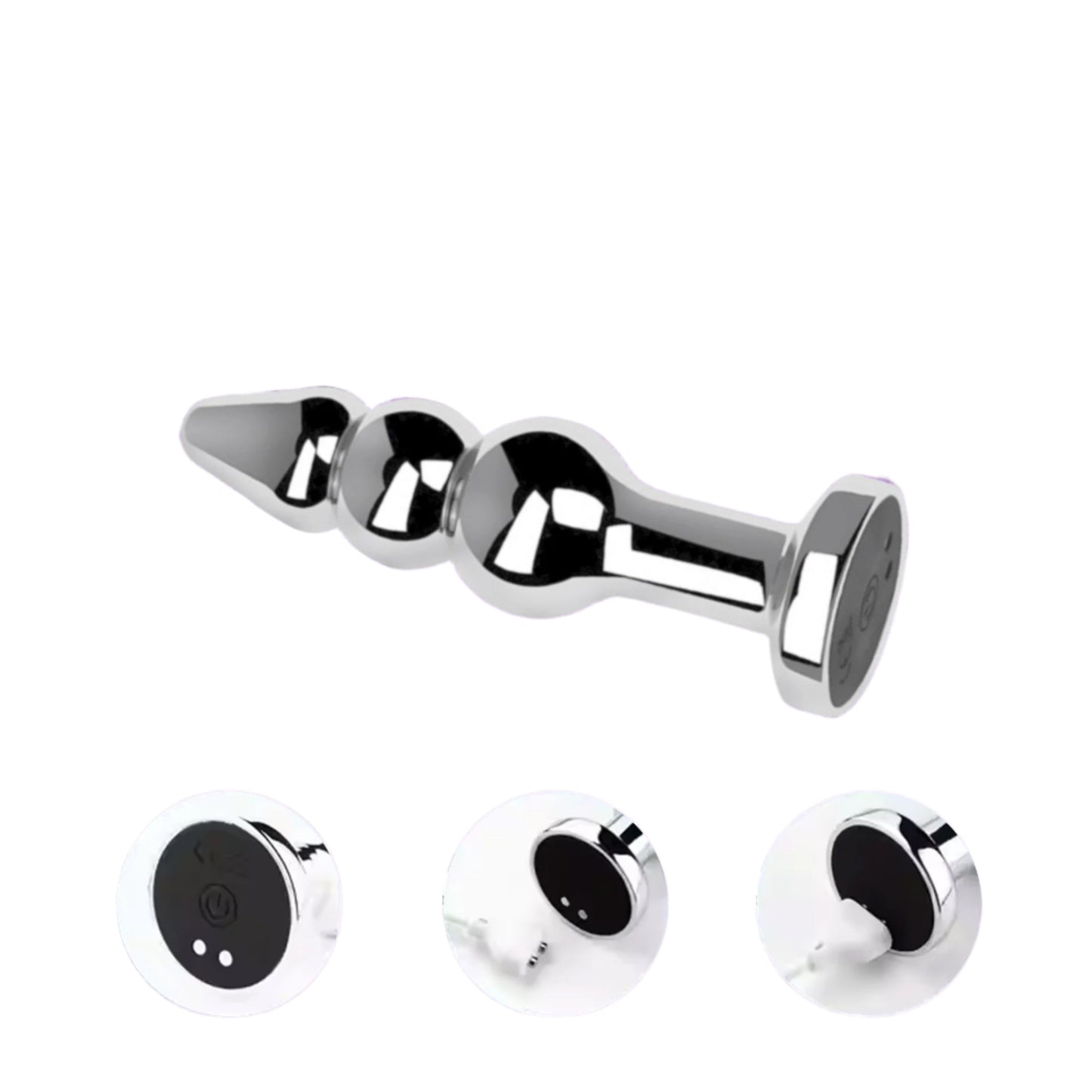 Plug anal vibrant avec télécommande - Perlé