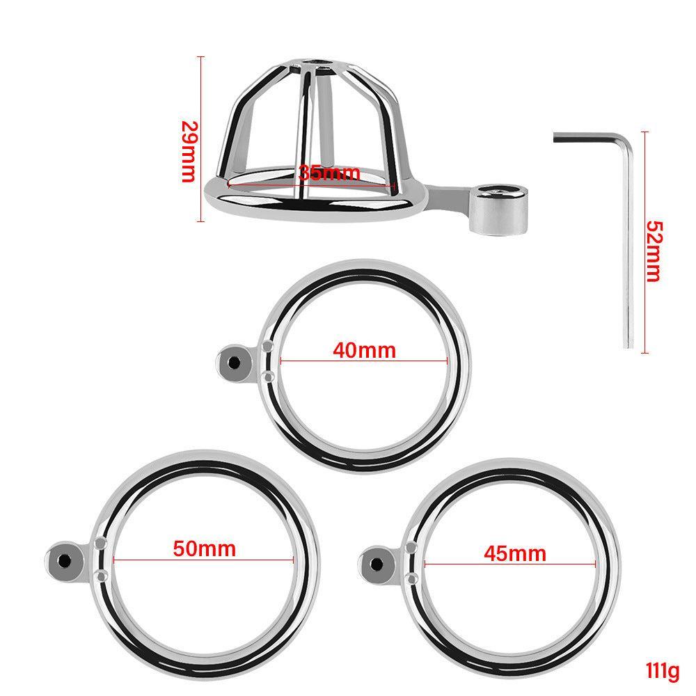 1 Inch Small Metal Chasity Cage -Hexagonal lock - Locked Men Club