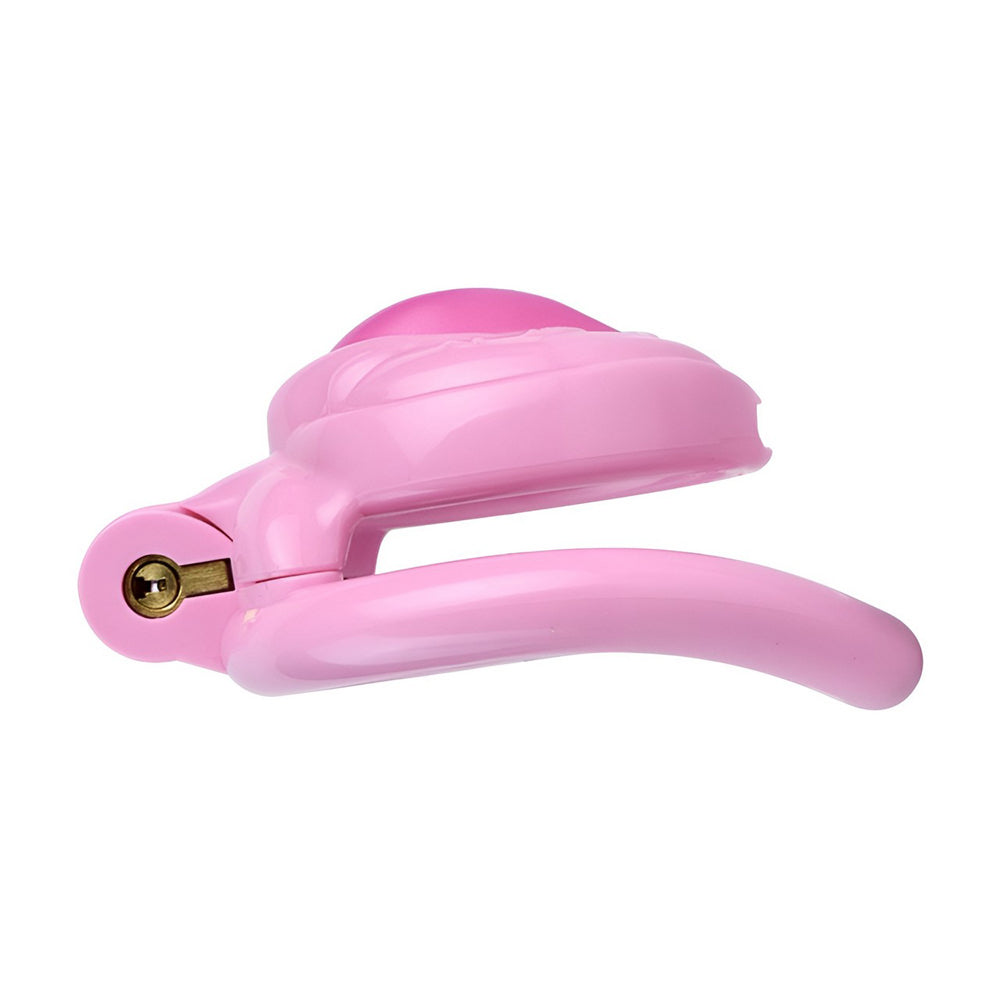 Cage de chasteté plate en forme de vagin - Rose