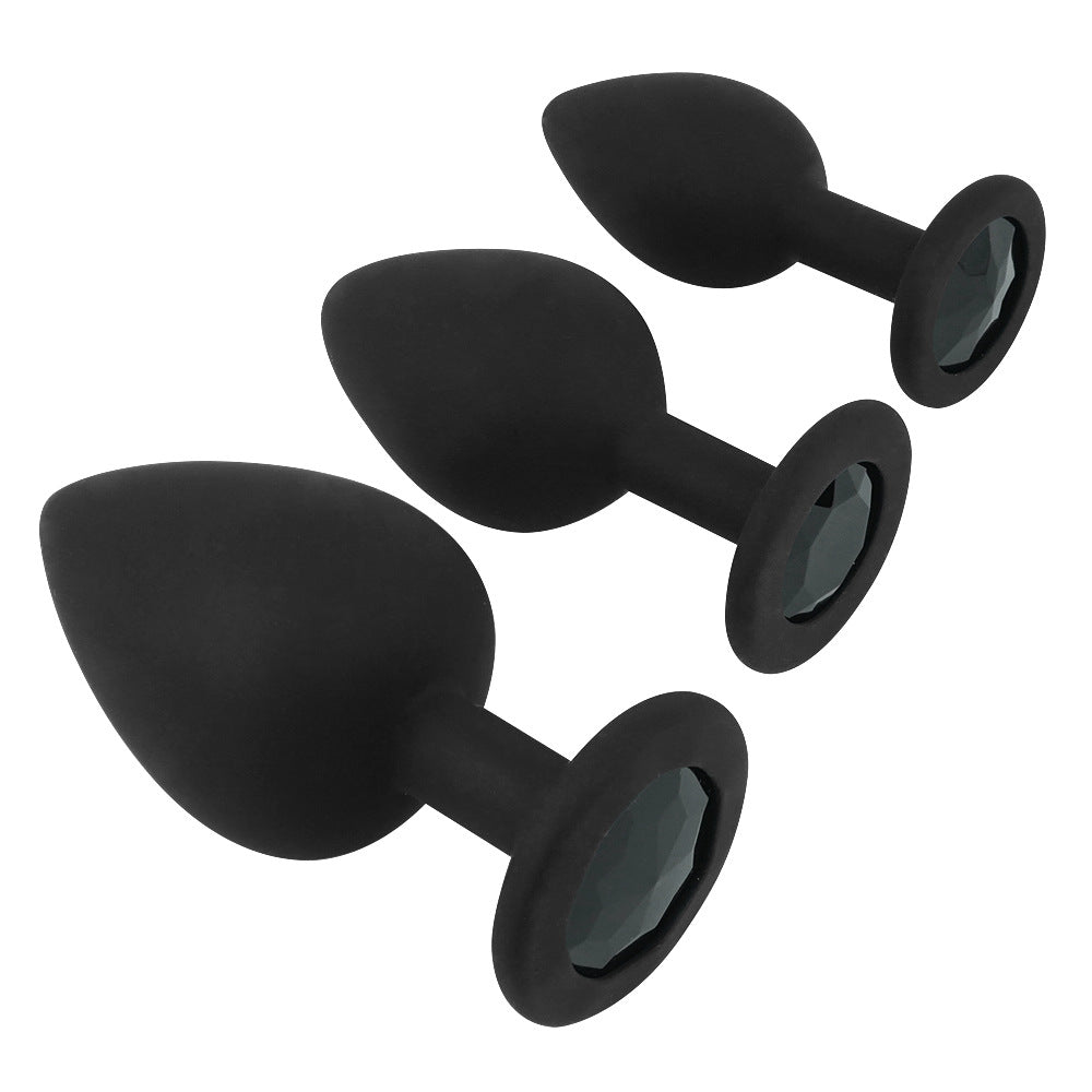 Kit de plug anal en silicone noir