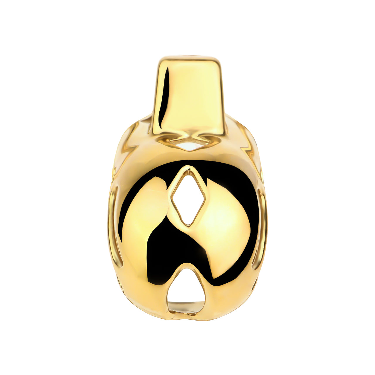 "Secure metal chastity cage designed for chastity training and chastity femdom dynamics."