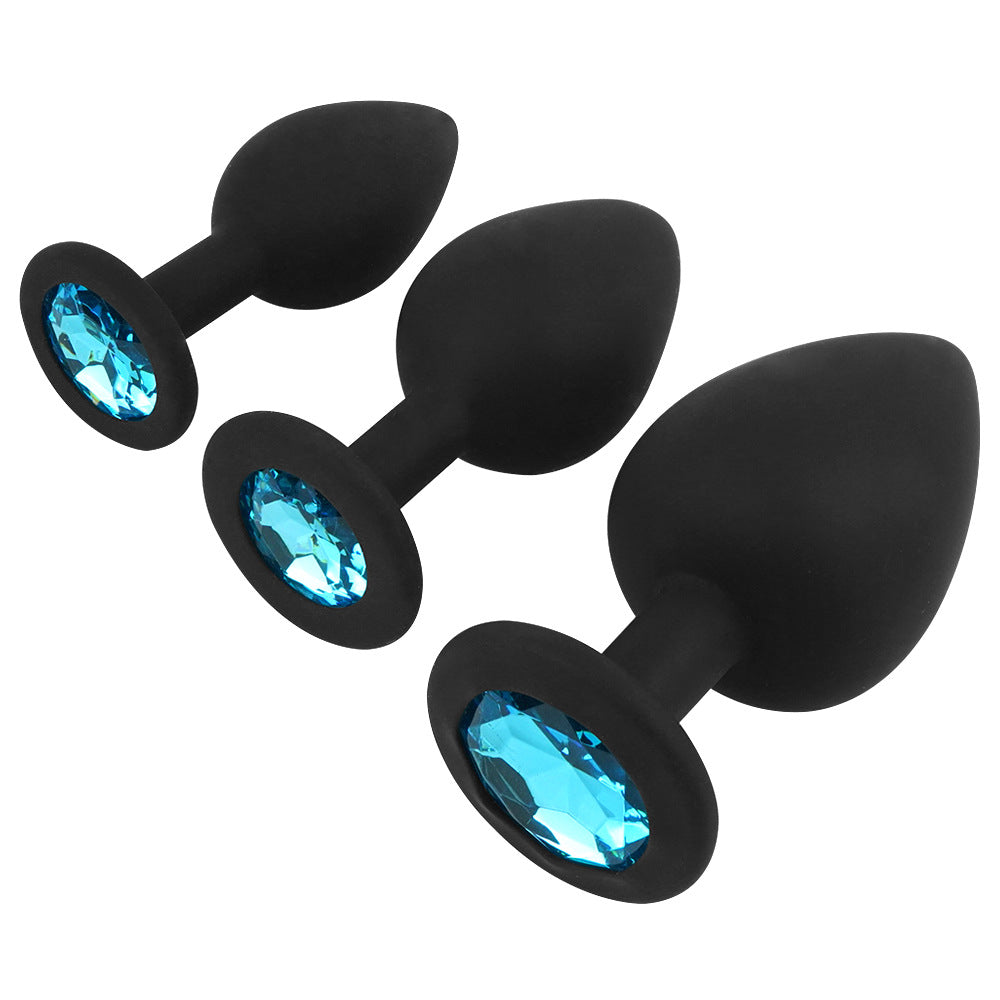 Kit de plug anal en silicone noir