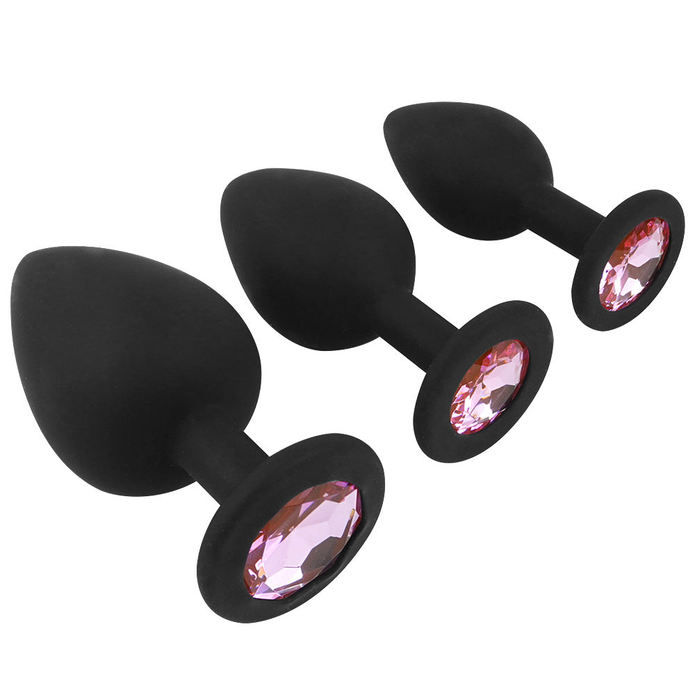 Kit de plug anal en silicone noir
