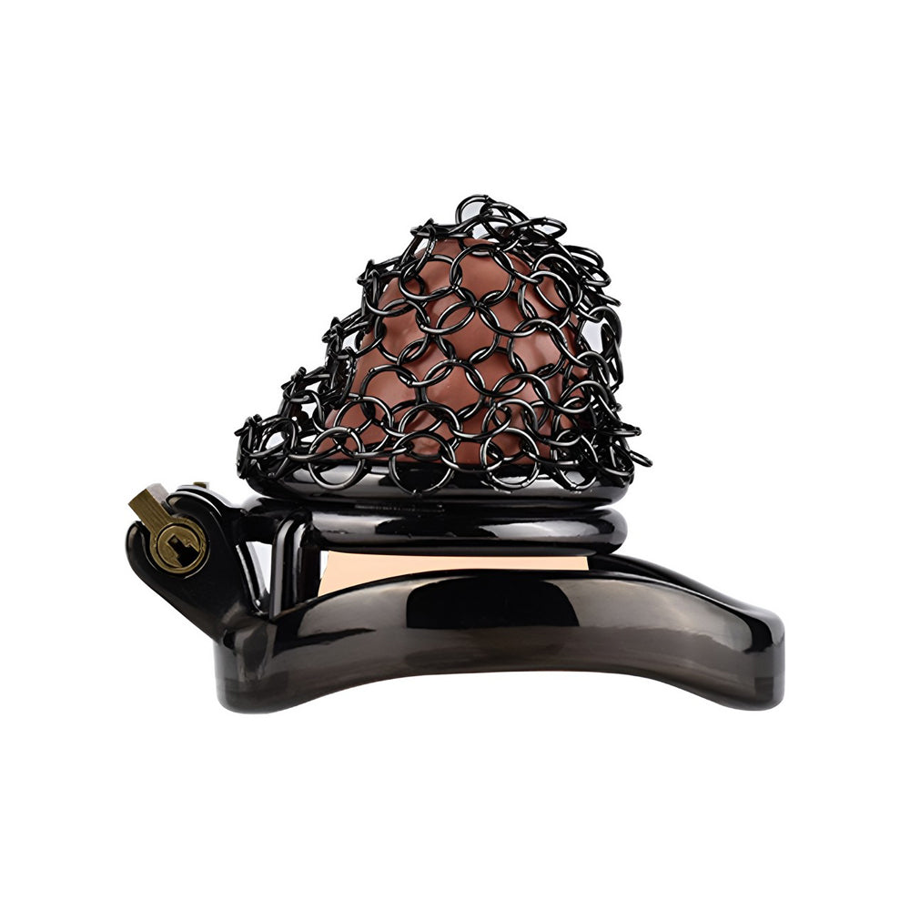 Jaula de castidad de metal - Red transpirable - XS - Negro