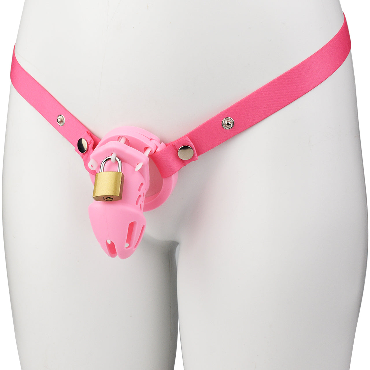 Cage de chasteté courte en silicone - Rose