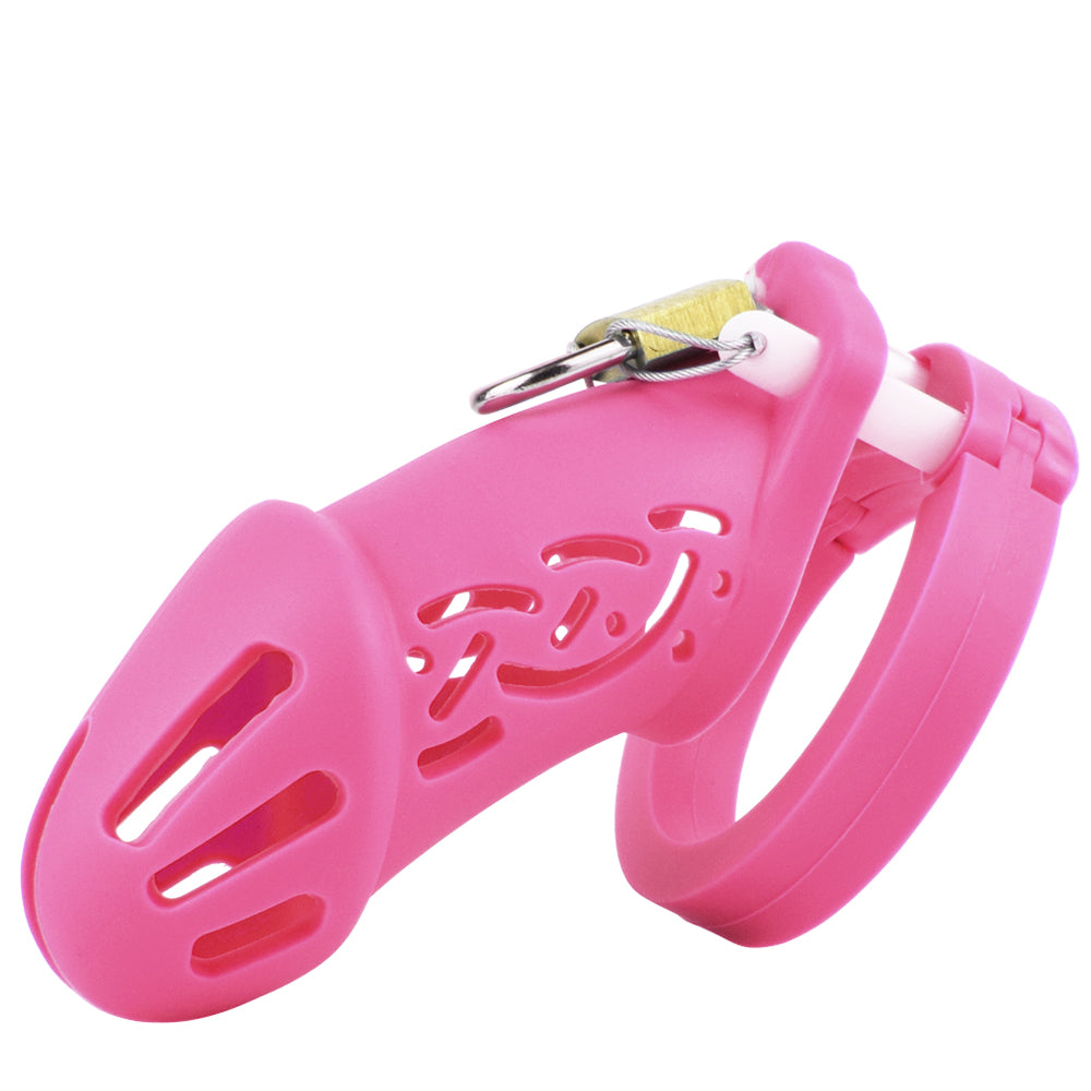 Cage de chasteté en silicone - Rose