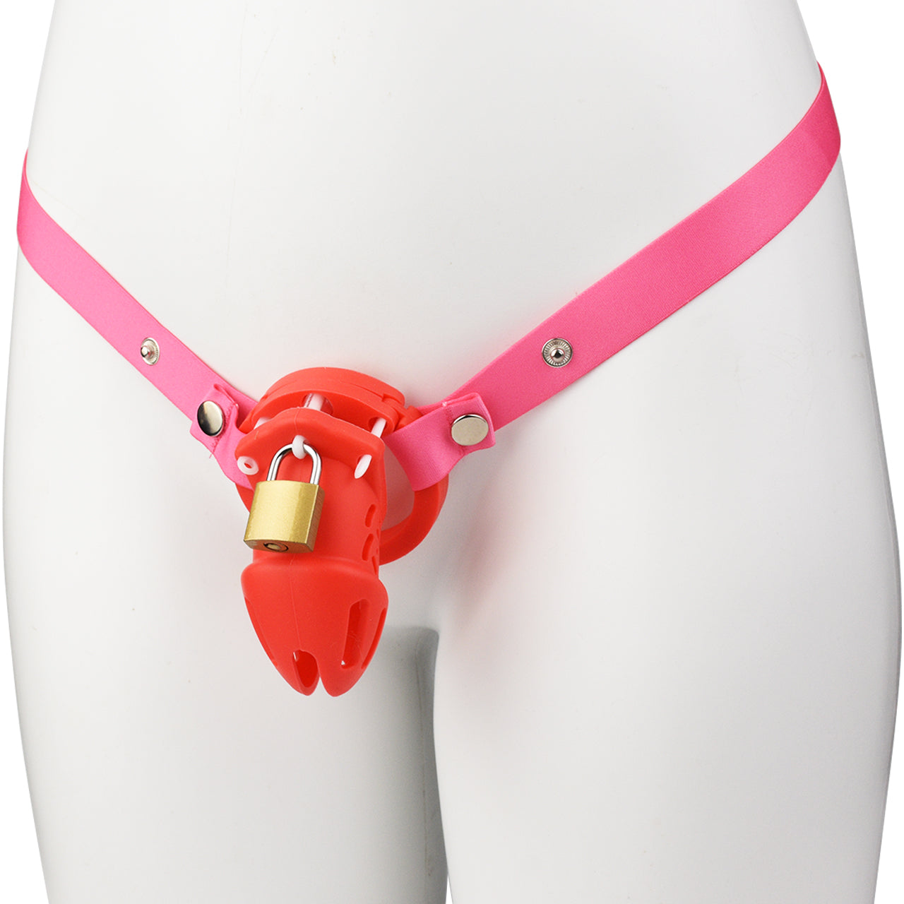 Cage de chasteté courte en silicone - Rouge