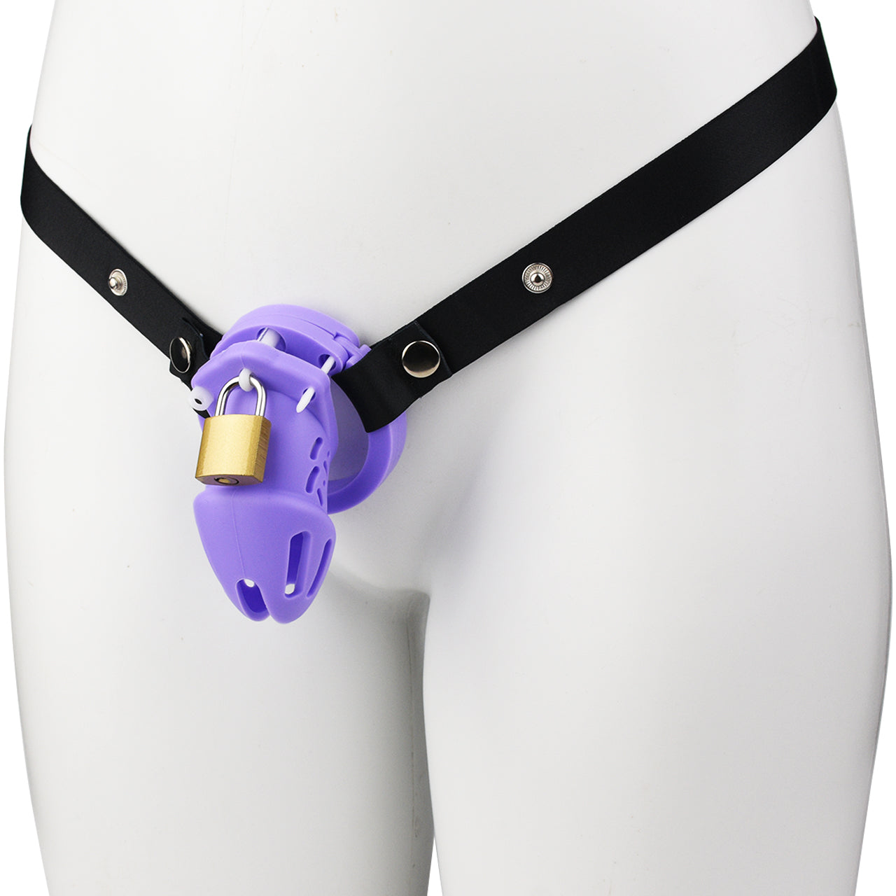 Cage de chasteté courte en silicone - Violet