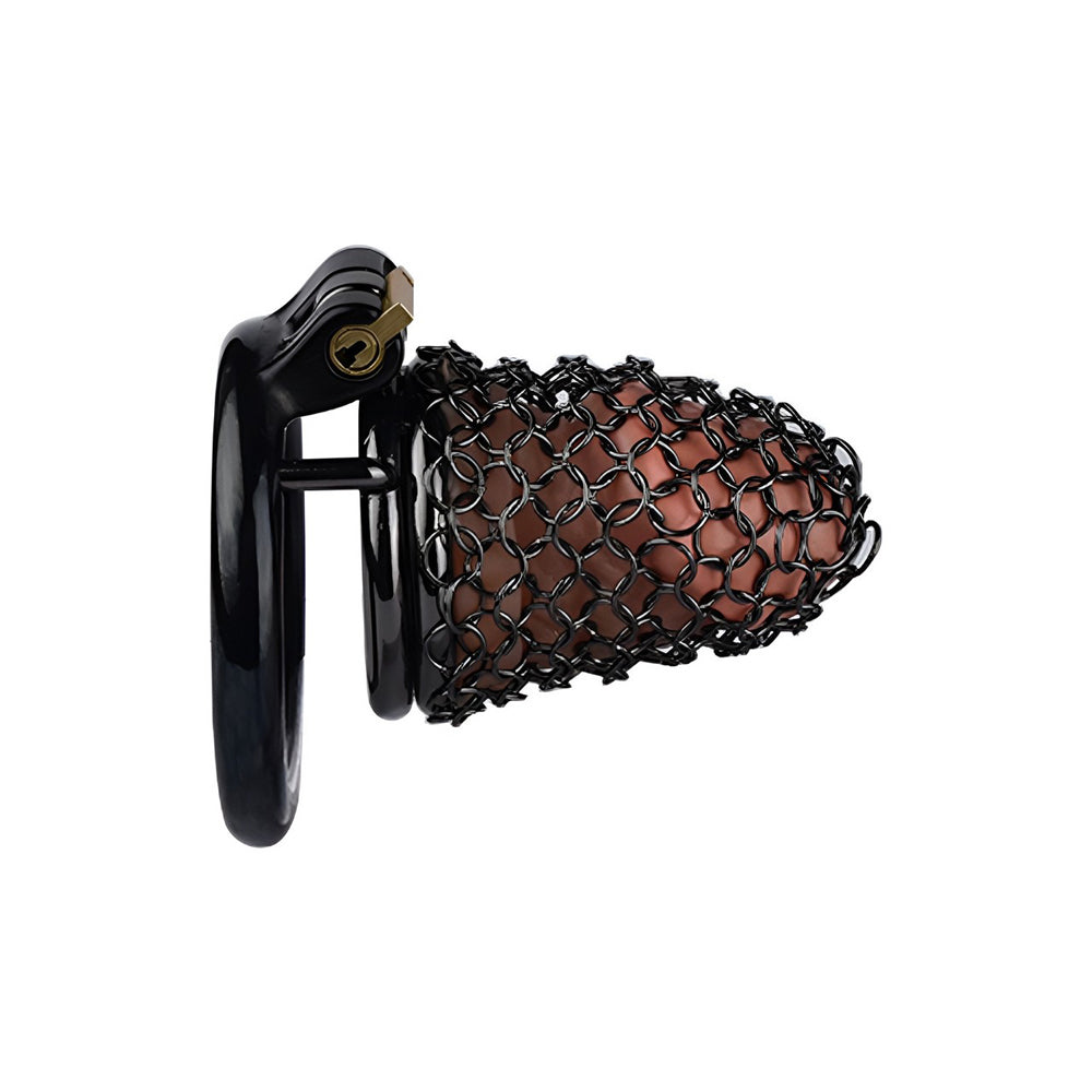 Jaula de castidad de metal - Red transpirable - S - Negro