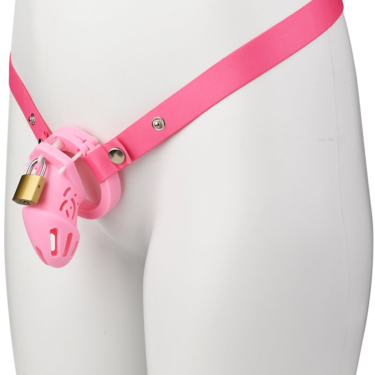Cage de chasteté courte en silicone - Rose