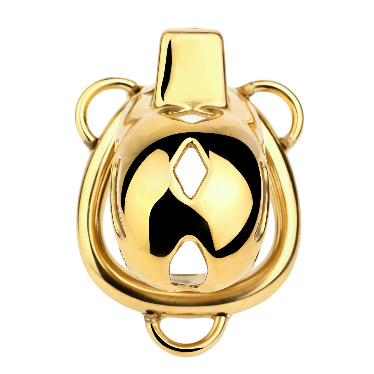 "Stylish metal chastity cage crafted for secure long-term chastity and chastity femdom dynamics."