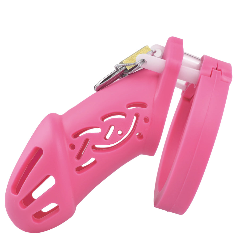Cage de chasteté en silicone - Rose
