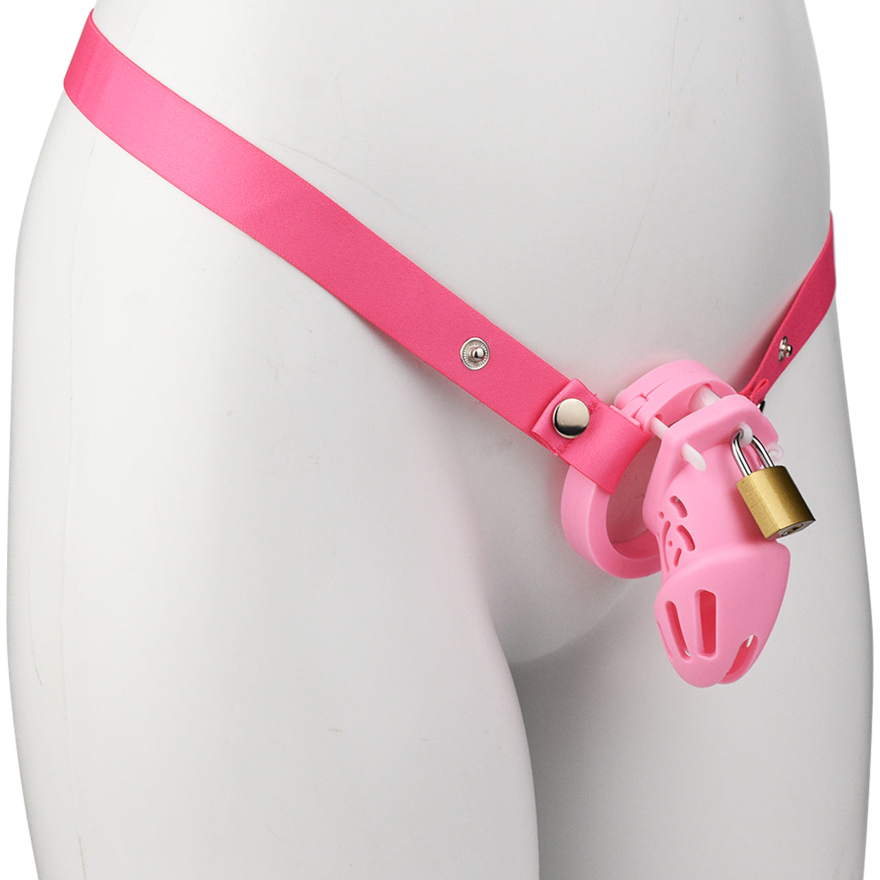 Cage de chasteté courte en silicone - Rose