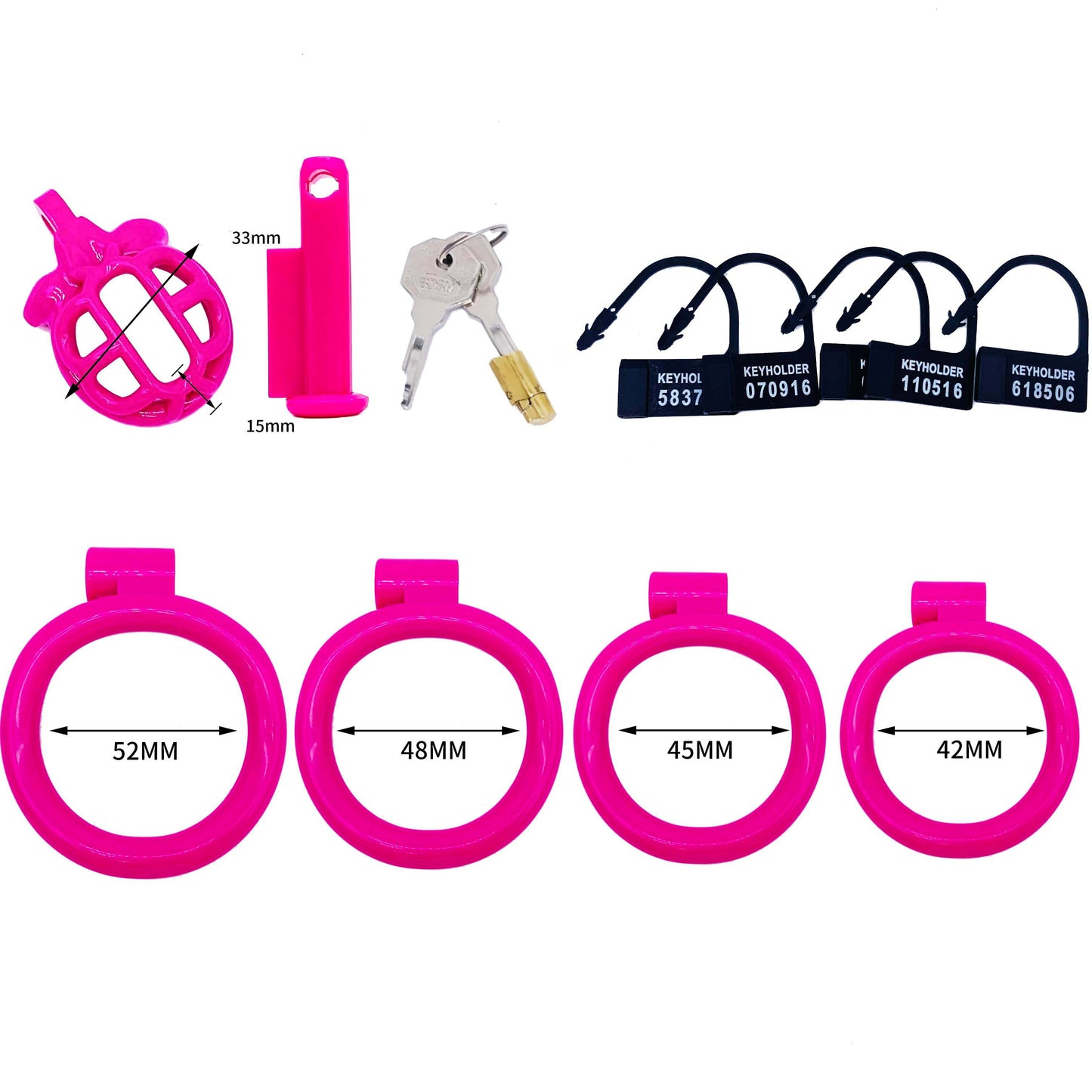 Cage de chasteté plate Frrk - Rose