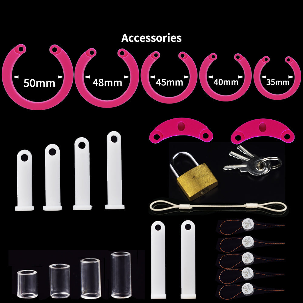 Cage de chasteté courte en silicone - Rose