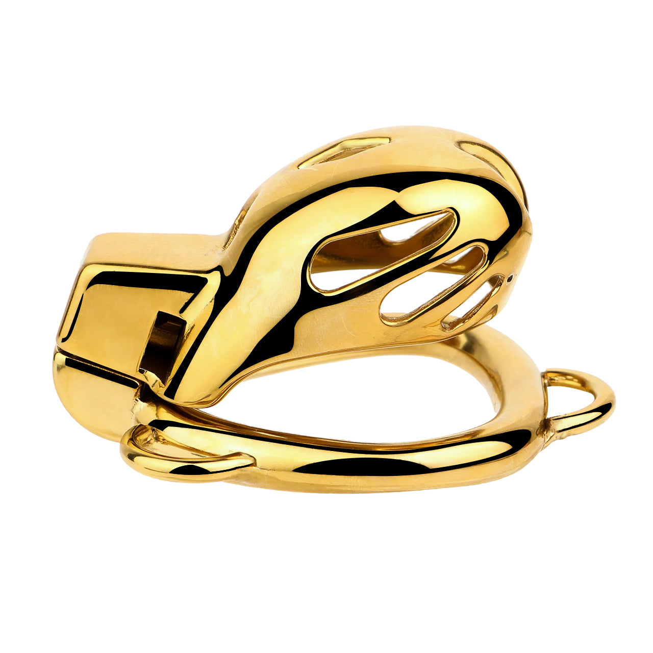 "Compact small chastity cage ideal for sissy training and chastity humiliation dynamics."