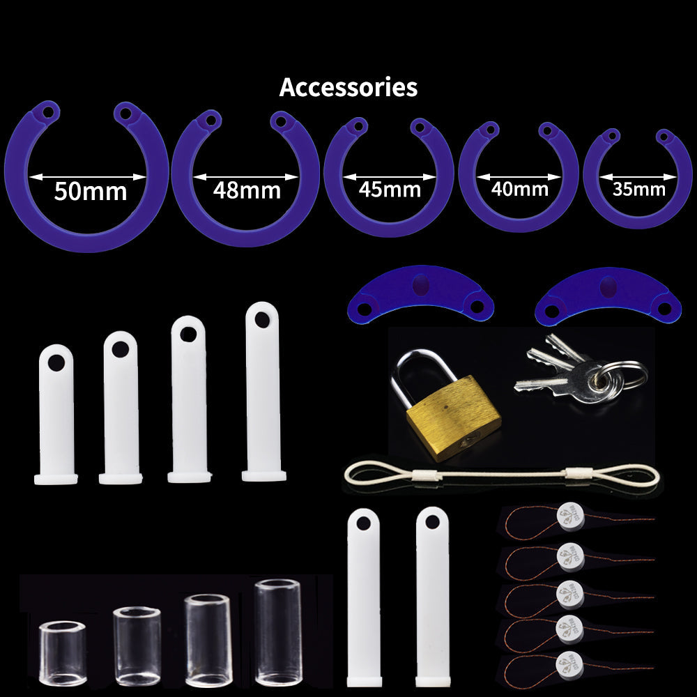 Cage de chasteté courte en silicone - Violet