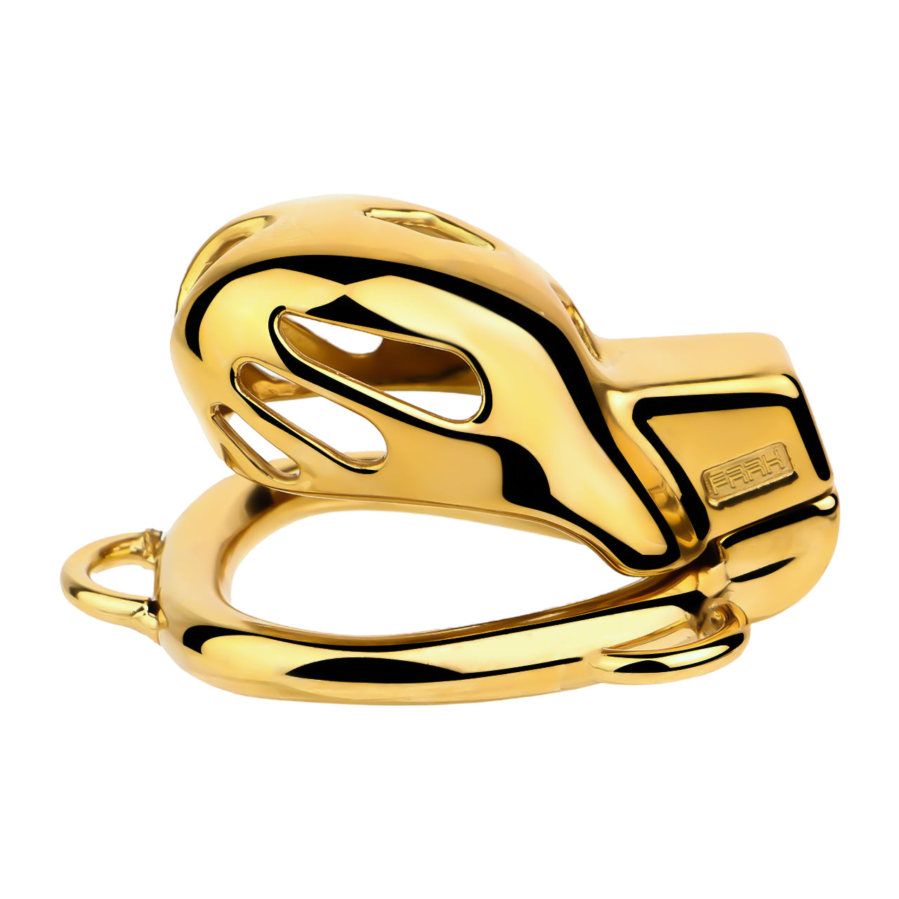 "Breathable cobra chastity cage tailored for chastity bondage and male chastity captions."