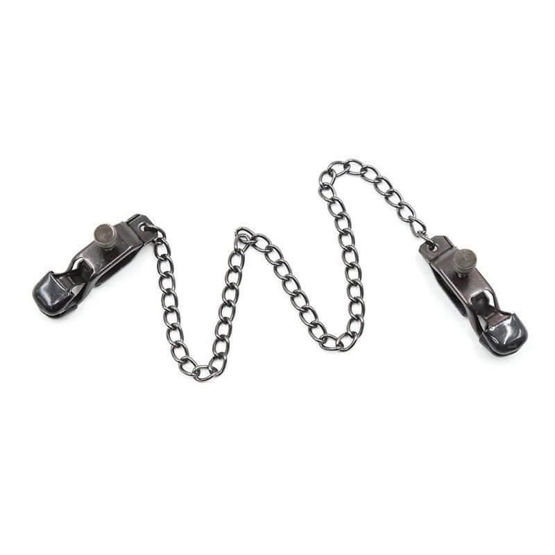 Adjustable Metal Nipple Clamps Non-Piercing Adjustable -Black - Locked Men Club