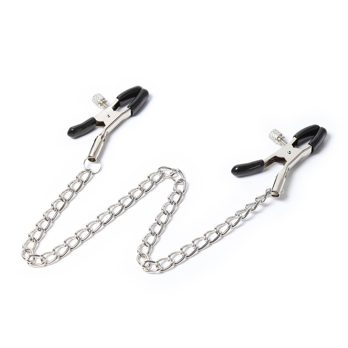 Adjustable Metal Nipple Clamps Non-Piercing Adjustable -Silver - Locked Men Club
