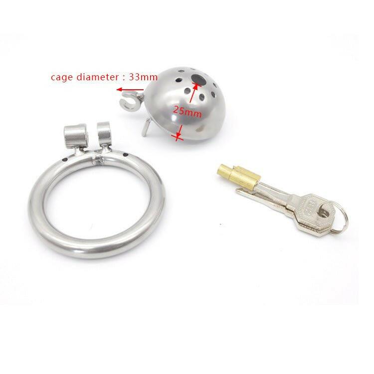 1 Inch Small Stainless Steel Chasity Cage - Locked Men Club