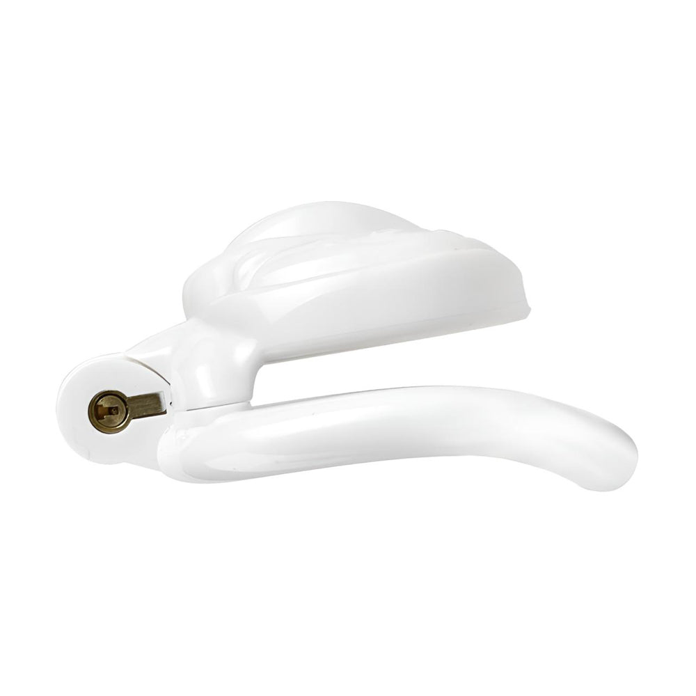 Vagina-Shaped Flat Chastity Cage - White