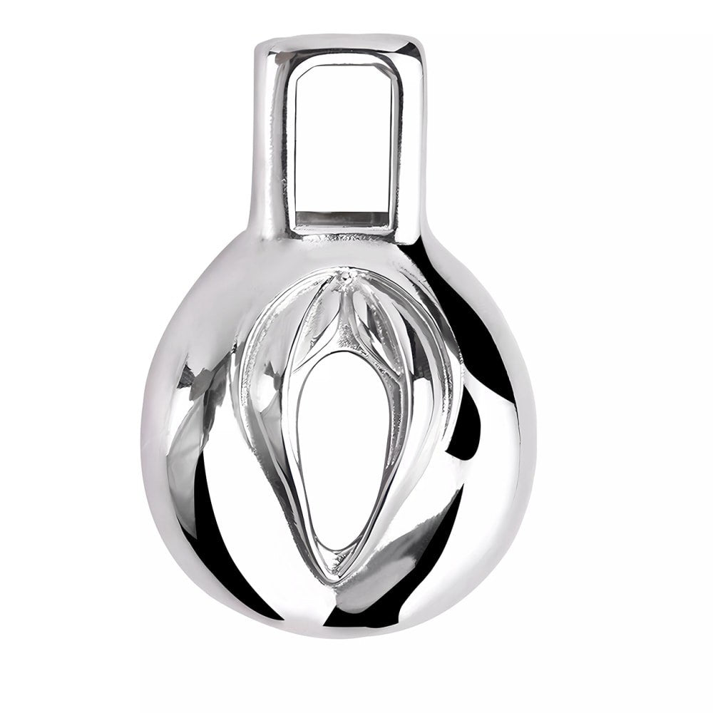 Sissy Metal Chastity Cage Flat Inverted With Belt Hold - Locked Men Club