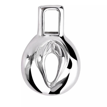 Sissy Metal Chastity Cage Flat Inverted With Belt Hold - Locked Men Club