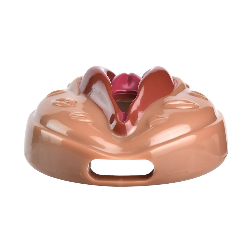 Vagina-Shaped Flat Chastity Cage - Nude