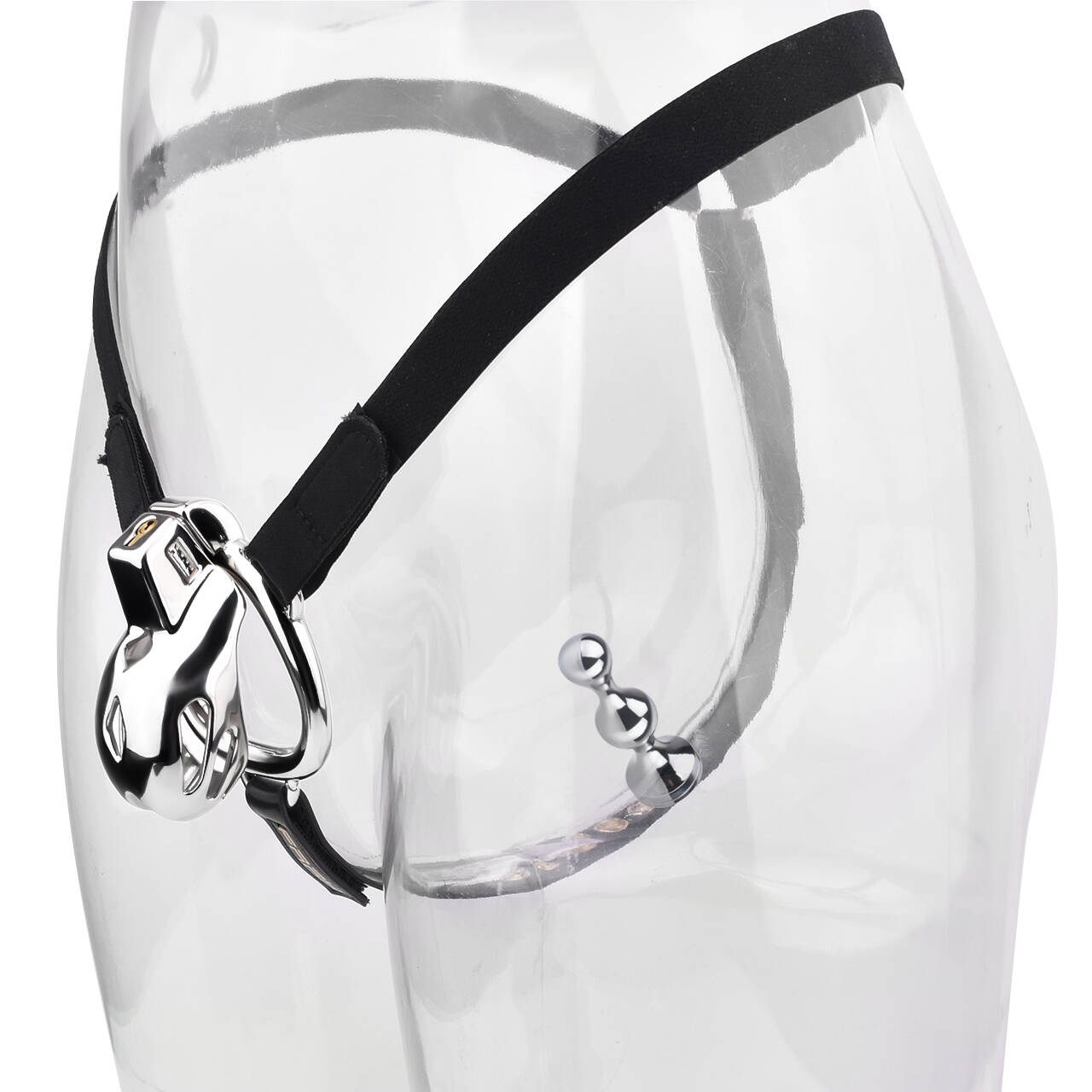 "Durable metal chastity cage crafted for sissy training and secure cock chastity play."