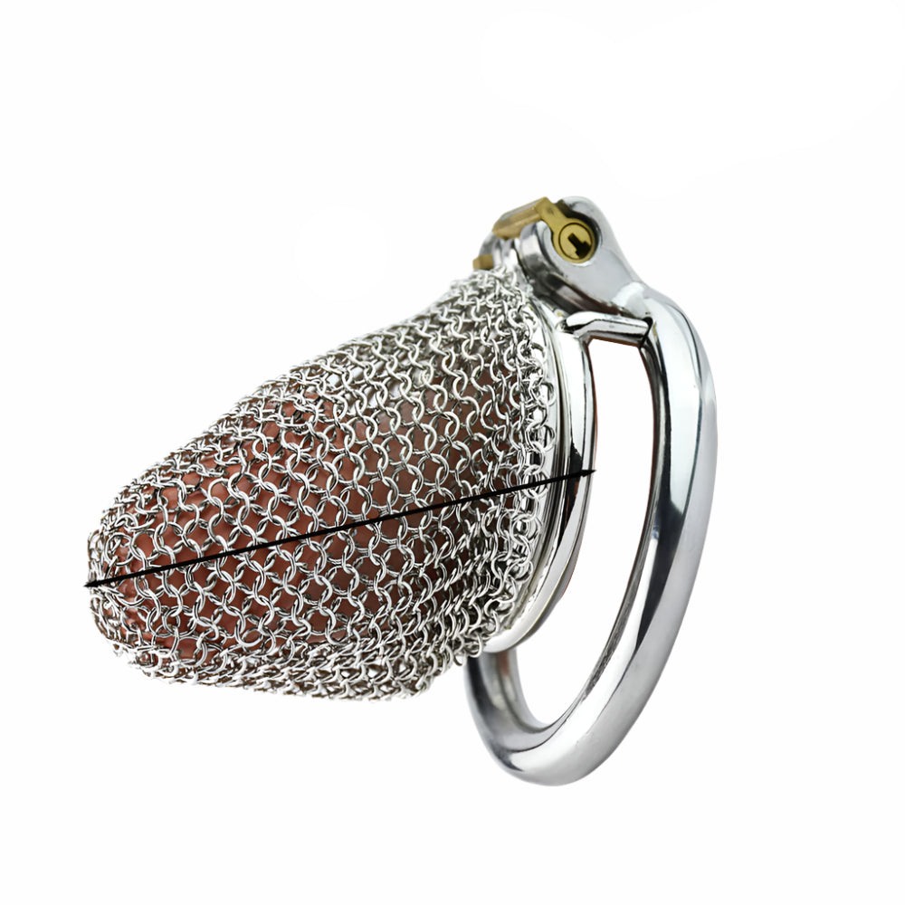 Metal Chastity Cage - Breathable Net - M