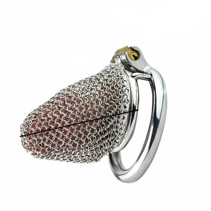 Metal Chastity Cage - Breathable Net - M