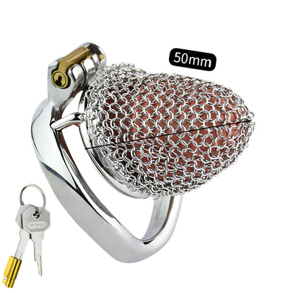 Metal Chastity Cage - Breathable Net - S