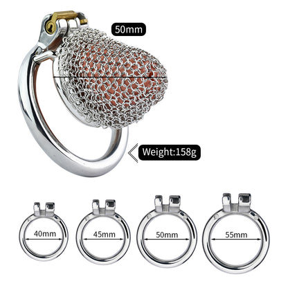 Metal Chastity Cage - Breathable Net - S