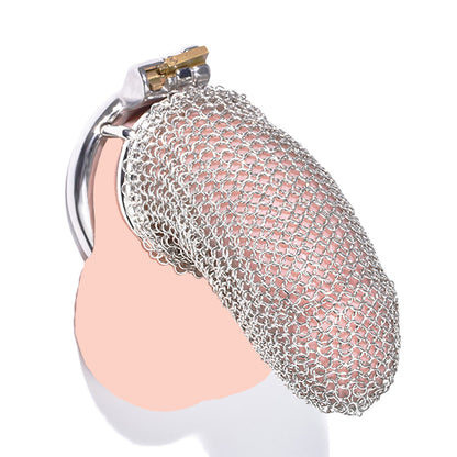 Metal Chastity Cage - Breathable Net - L