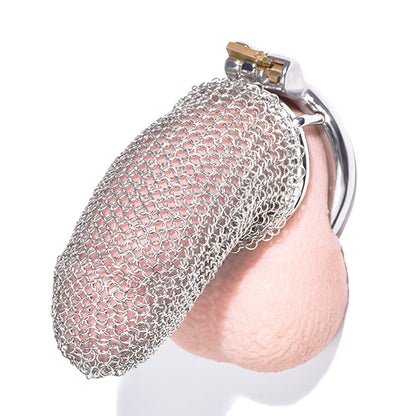 Metal Chastity Cage - Breathable Net - L