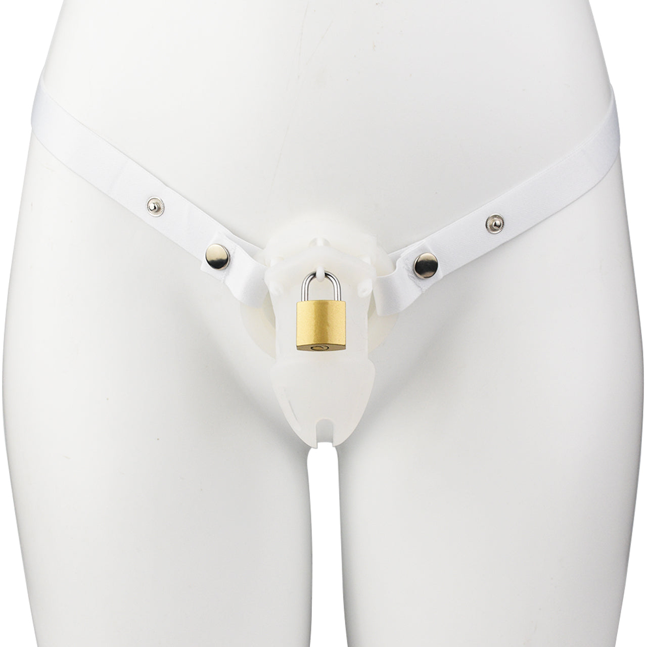 Short Silicone Chastity Cage - White