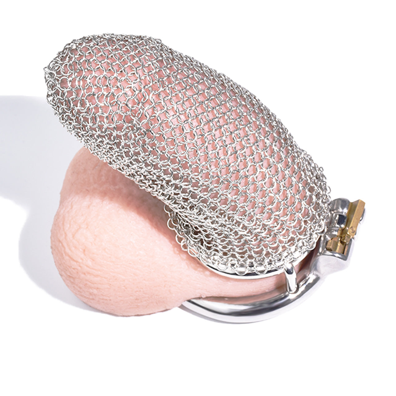 Metal Chastity Cage - Breathable Net - L