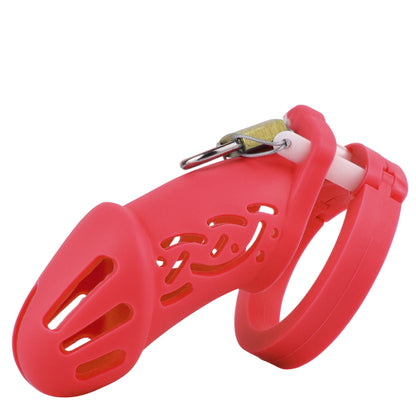 Silicone Chastity Cage - Red