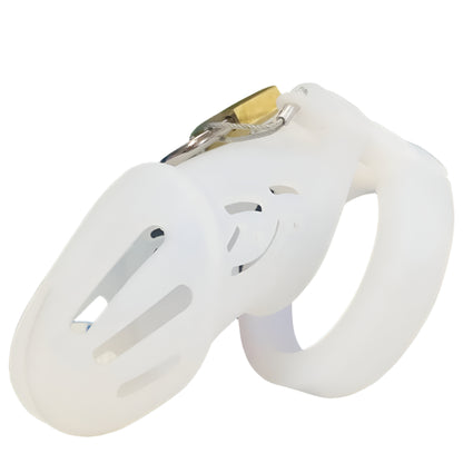 Short Silicone Chastity Cage - White