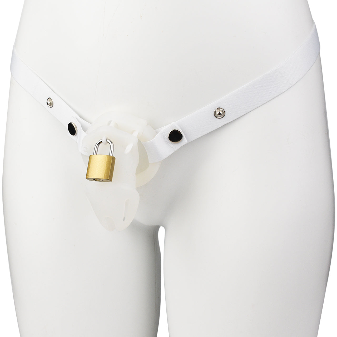 Short Silicone Chastity Cage - White