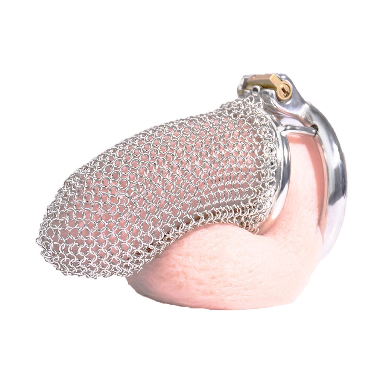 Metal Chastity Cage - Breathable Net - L