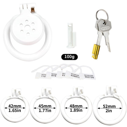 "Flat chastity cage crafted for comfort and paired with a 3D printed chastity cage for sissy training."